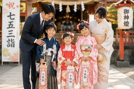 七五三の家族写真